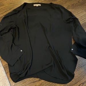 Black blouse with button up sleeve